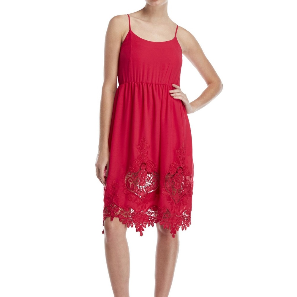 NWT Maje Rose Floral Lace Trim Midi Dress